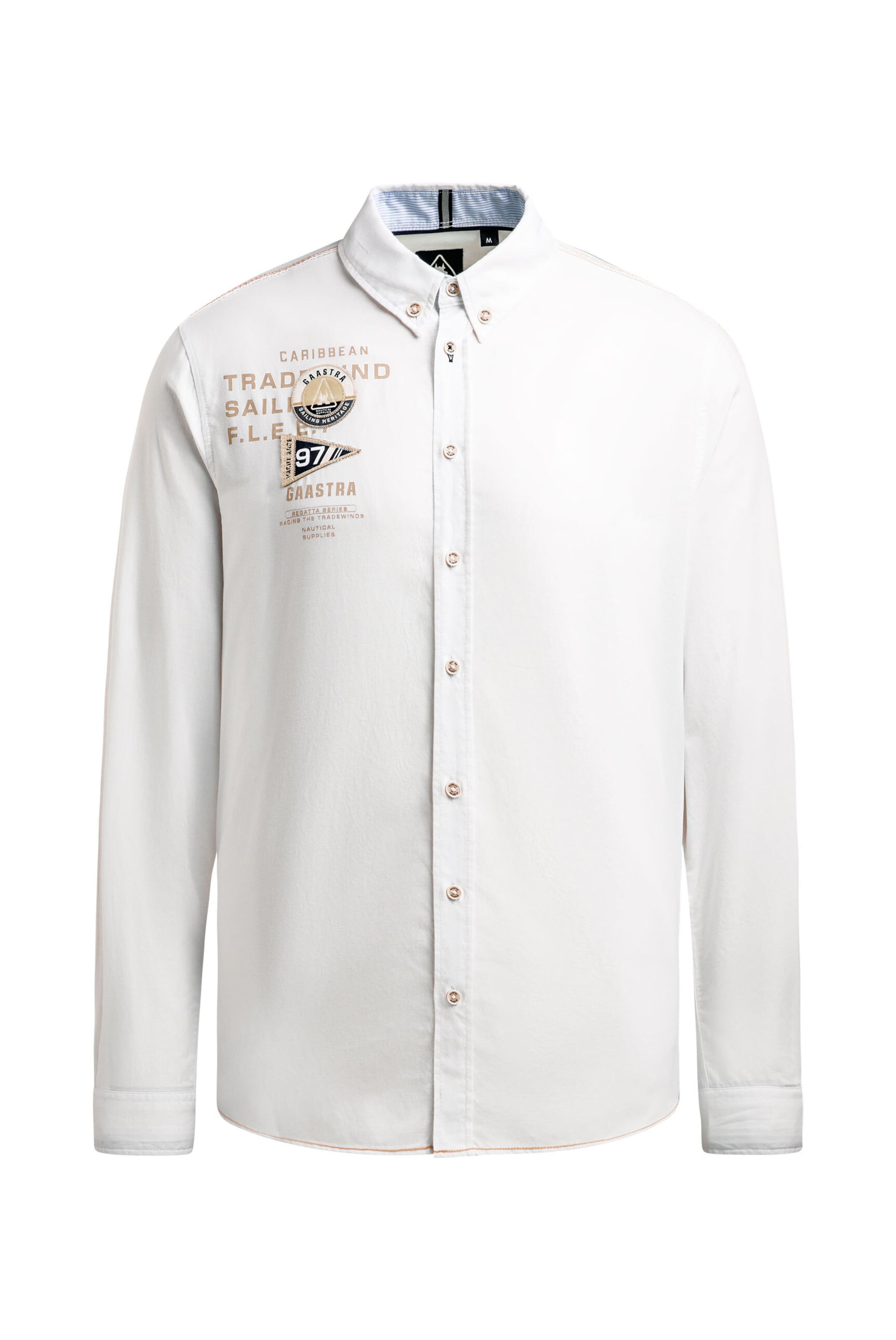 Gaastra Regular fit Button Up Shirt in White: front
