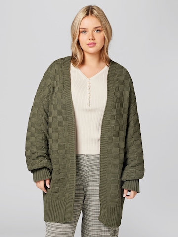 A LOT LESS Knit Cardigan 'Sina' in Green: front
