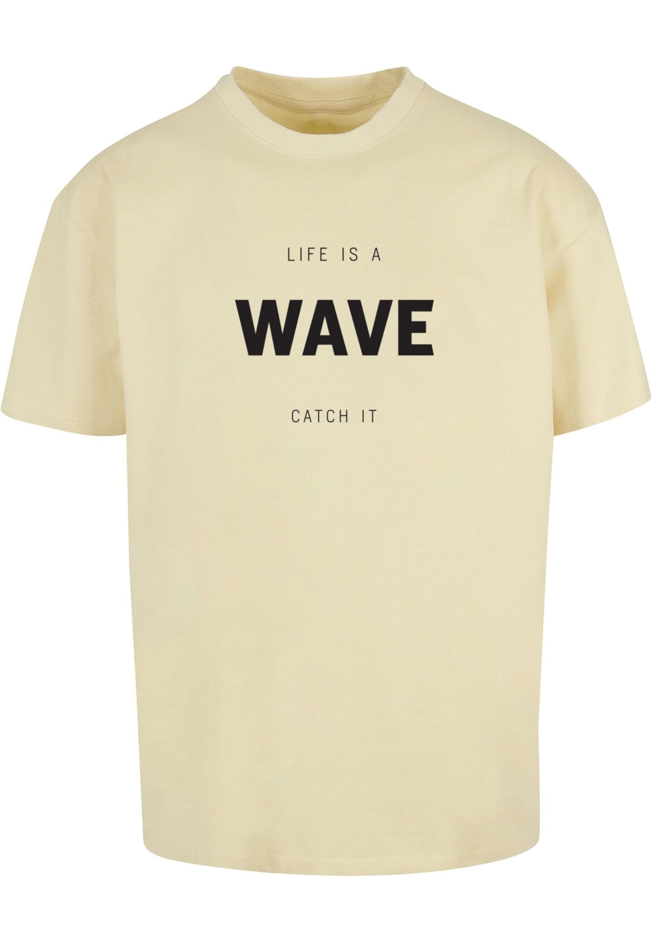 Merchcode Shirt 'Summer - Life Is A Wave' in Yellow: front