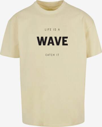 Merchcode Shirt 'Summer - Life Is A Wave' in Yellow: front