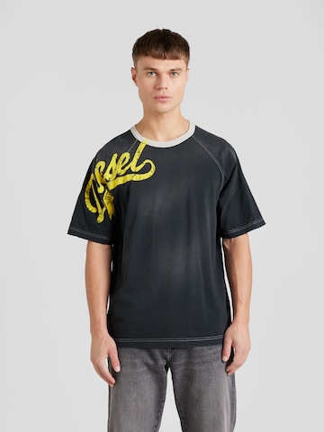 DIESEL Shirt 'T-ROXT-SLITS' in Black: front