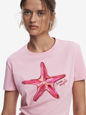 Desigual Μπλουζάκι 'Starfish' σε ροζ