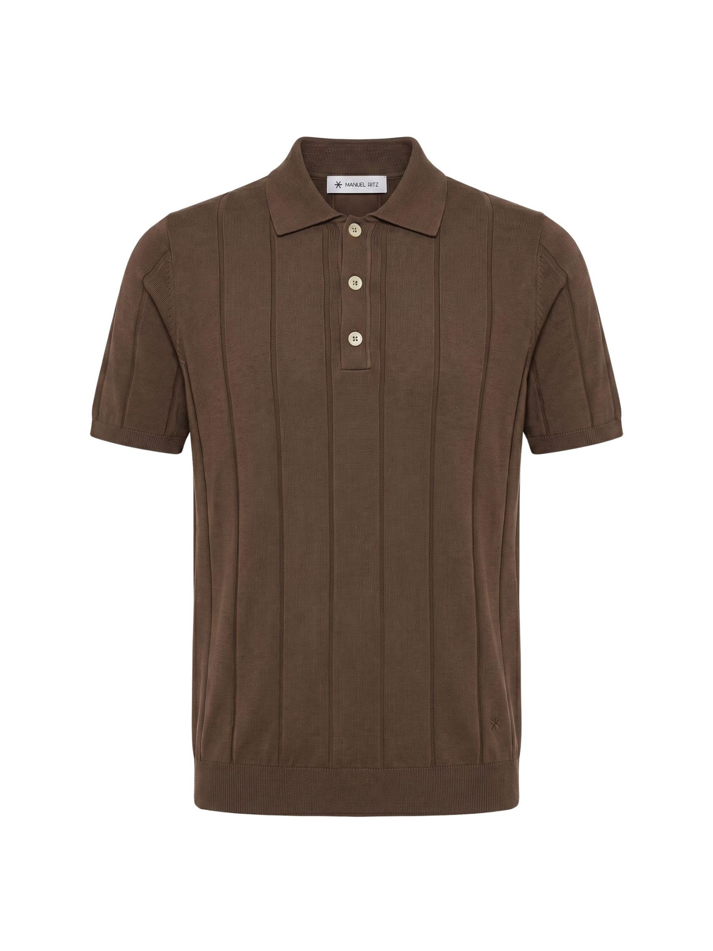 Manuel Ritz Shirt 'MANUEL RITZ MAGLIA POLO POLO'‌‌‌‌‌‌ in Braun: Vorderseite
