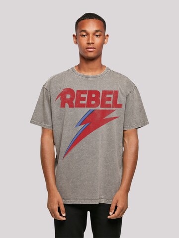 F4NT4STIC Shirt 'David Bowie Distressed Rebel' in Grey