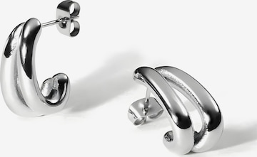 hiBALI Earrings 'Double Wavys' in Silver: front