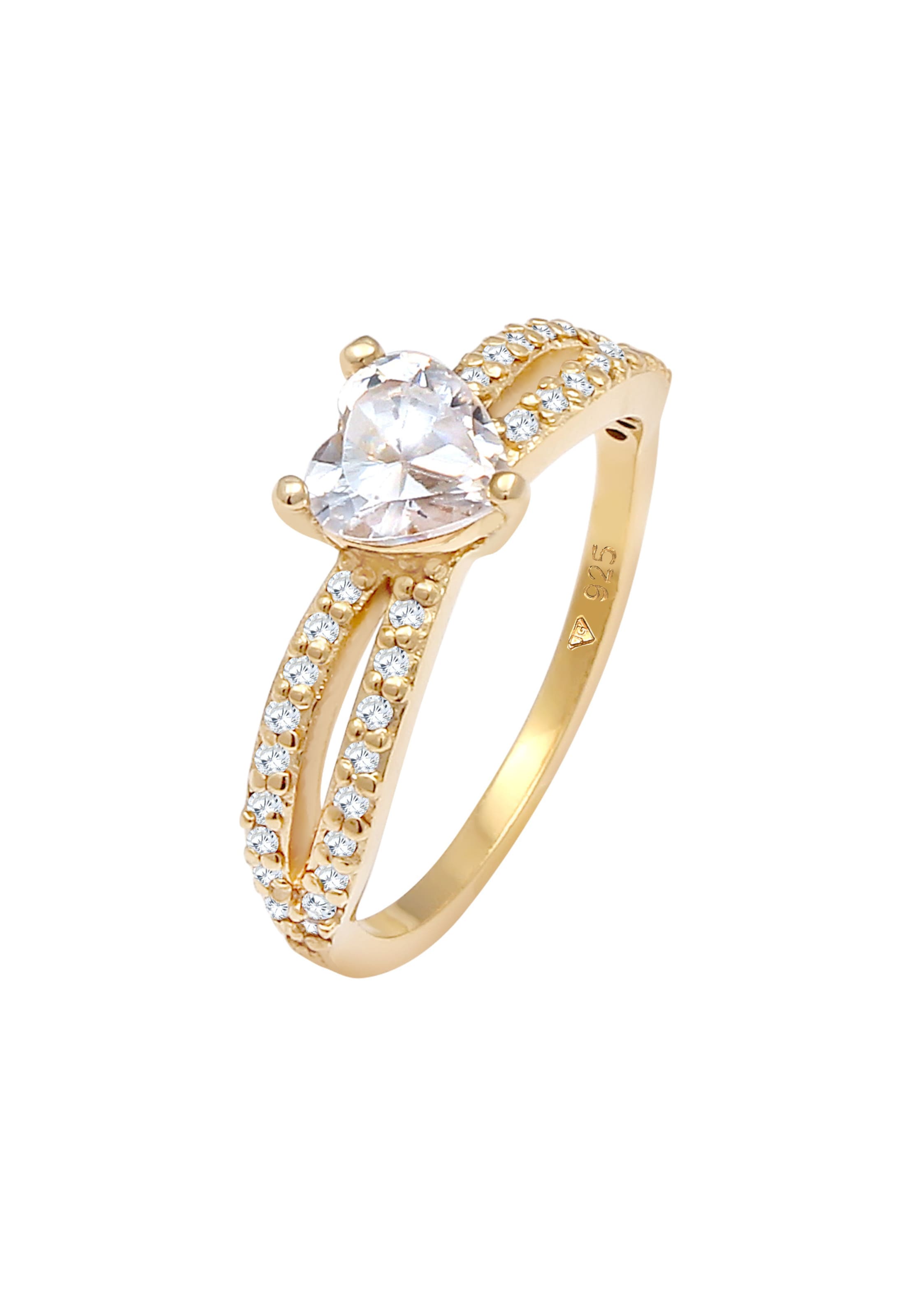 Frauen Schmuck ELLI Ring Herz, Kristall Ring in Gold - DF46412