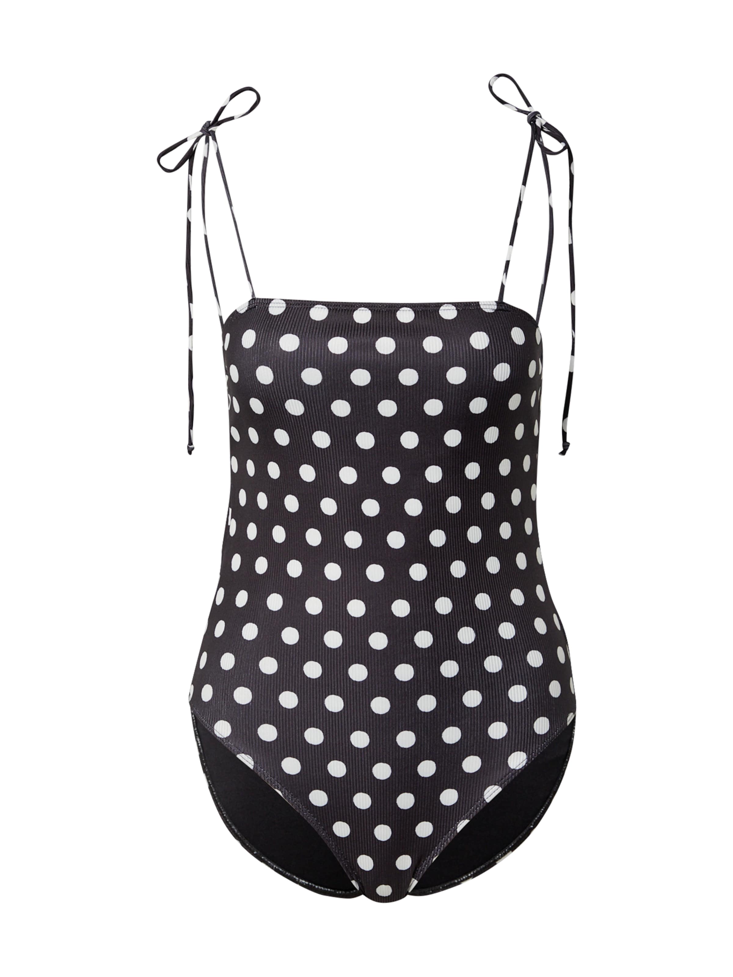 Warehouse Bustier Badpak in Zwart: voorkant