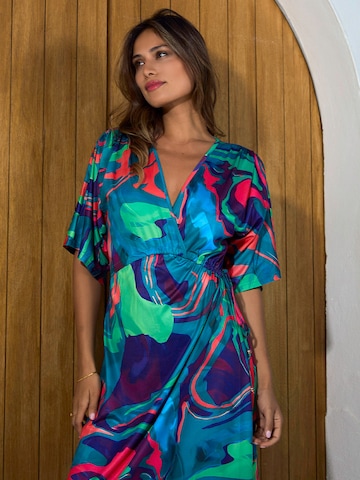 Robe 'Kimono Lotus Sorobon' Chic by Lirette en bleu