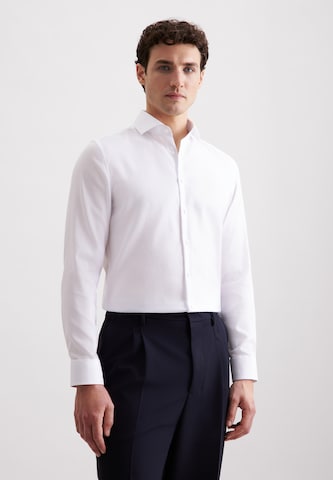 Coupe slim Chemise business 'Schwarze Rose' SEIDENSTICKER en blanc : devant