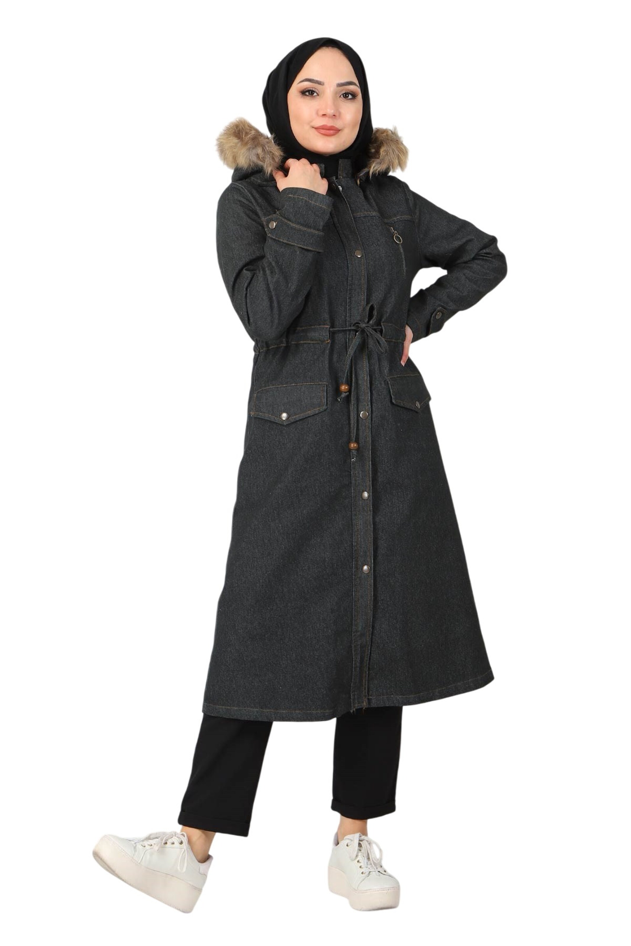 MODAMIHRAM Mantel in Grau: Vorderseite