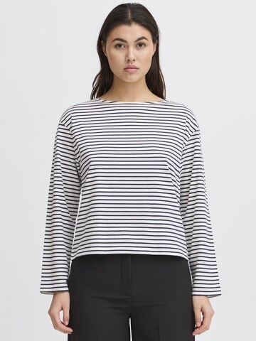 ICHI Shirt 'BOATNECK LS' in White