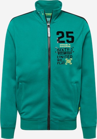 CAMP DAVID Zip-Up Hoodie in Green: front