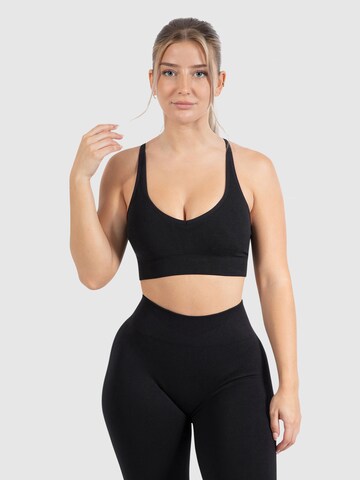 Smilodox Bustier Sport bh 'Cetrina' in Zwart: voorkant