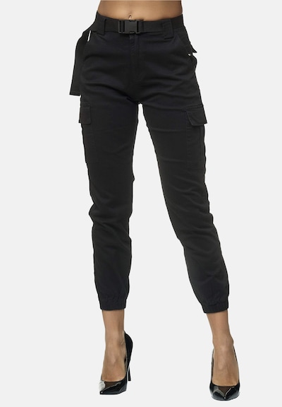 Elara Pantalon cargo en noir, Vue avec produit