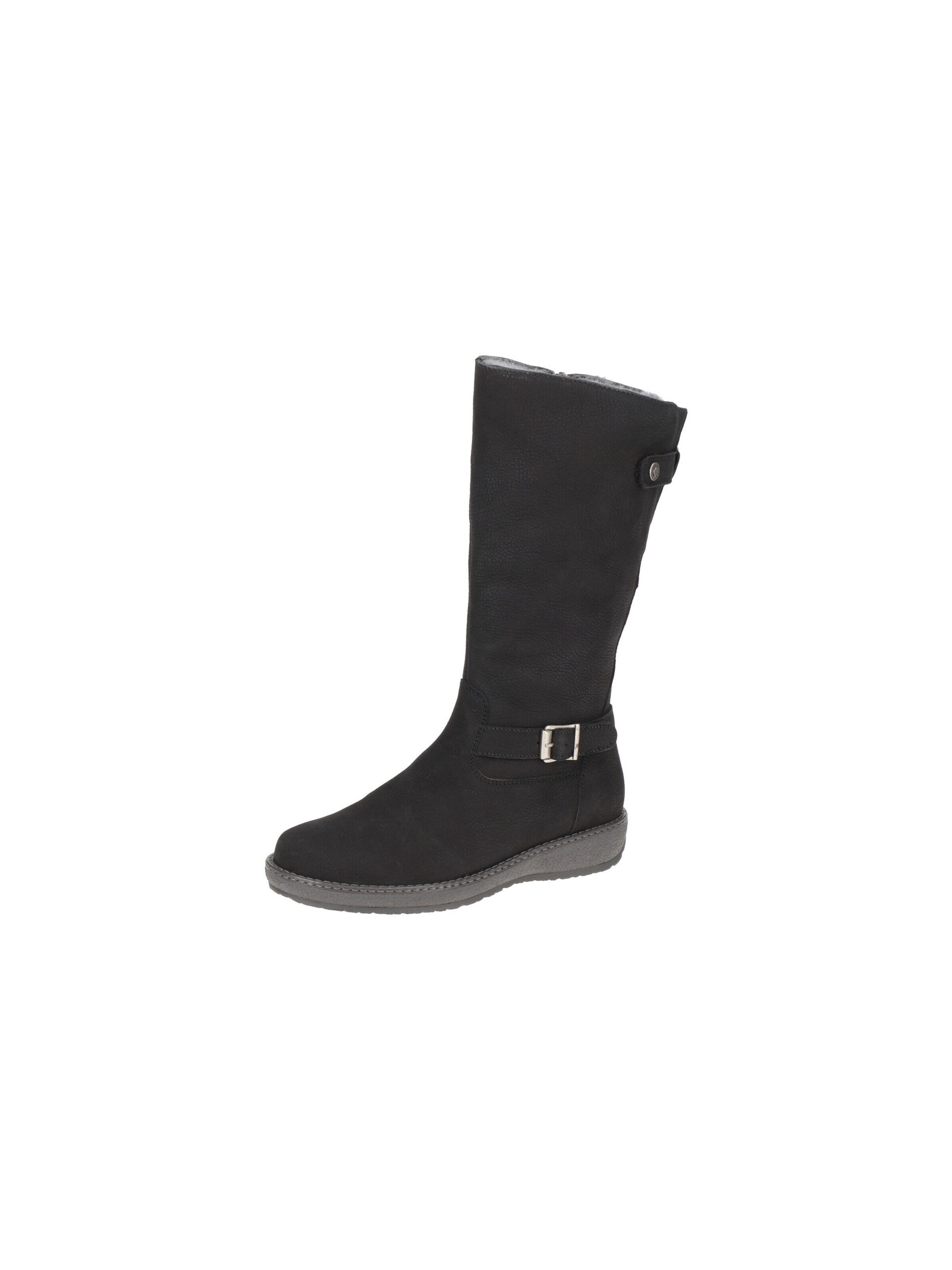 WALDLÄUFER Boots 'Waldläufer Hoja Warmfutter Schaftstiefel schwarz H-Weite Nubuck 533904' in Black: front