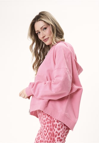 OH APRIL - Sudadera con cremallera 'Flower' en rosa