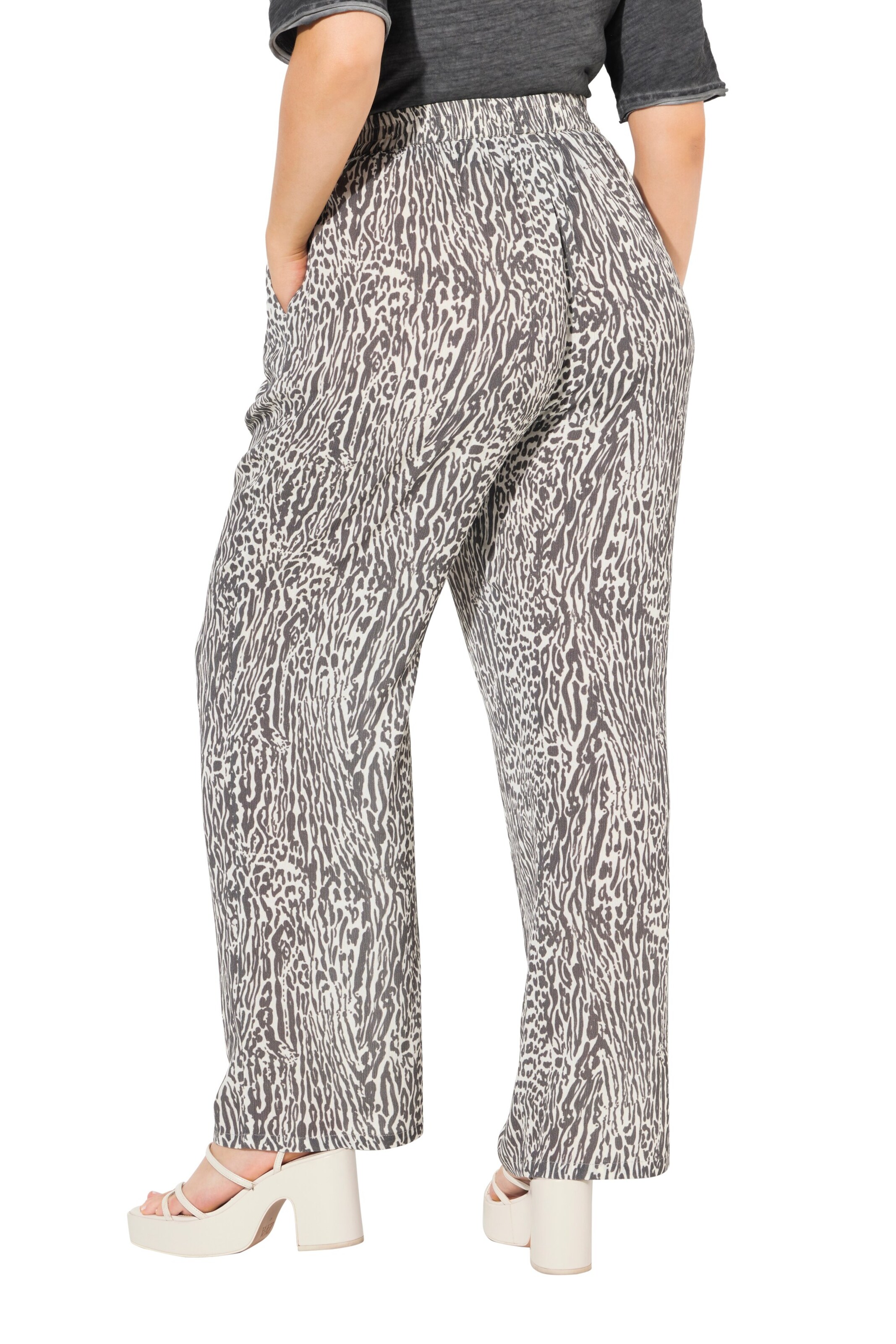 Ulla Popken Wide Leg Hose in Weiß