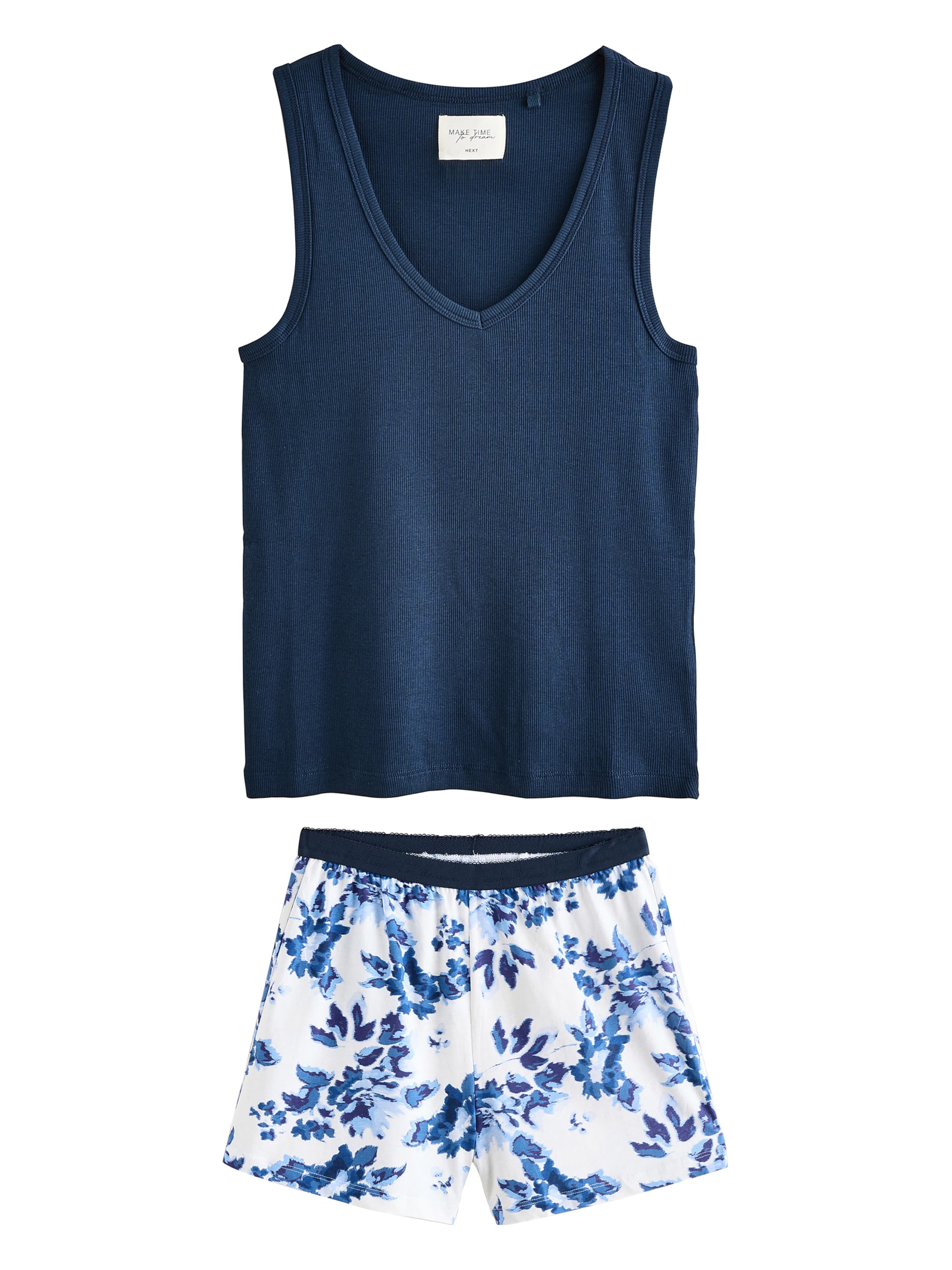 Next - Pijama de pantalón corto en azul: frente