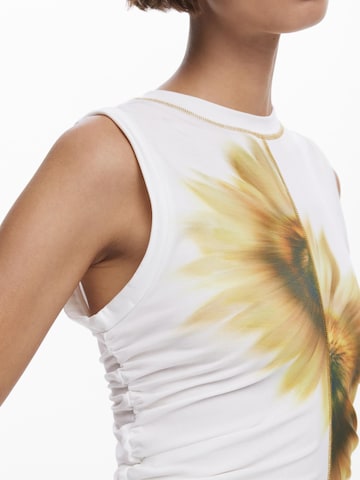 Desigual Majica 'Sunflower' | bela barva