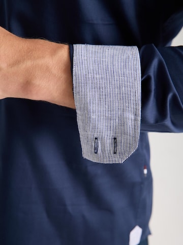 Slim fit Camicia business 'Roma Iconic Satin Man Shirt White' di 7Camicie in blu