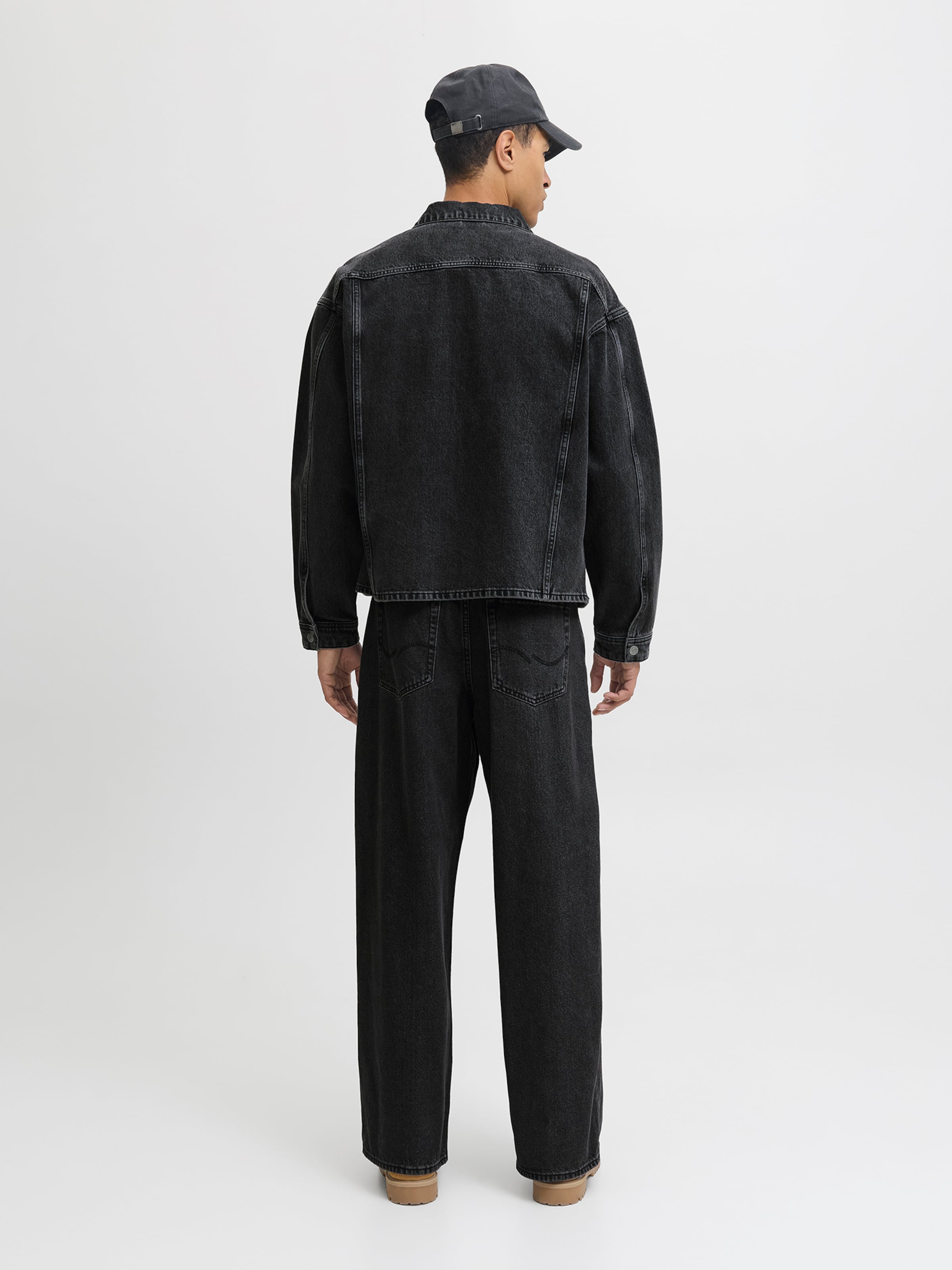 JACK & JONES Baggy Jeans 'JJIDave JJOriginal' in Black Denim