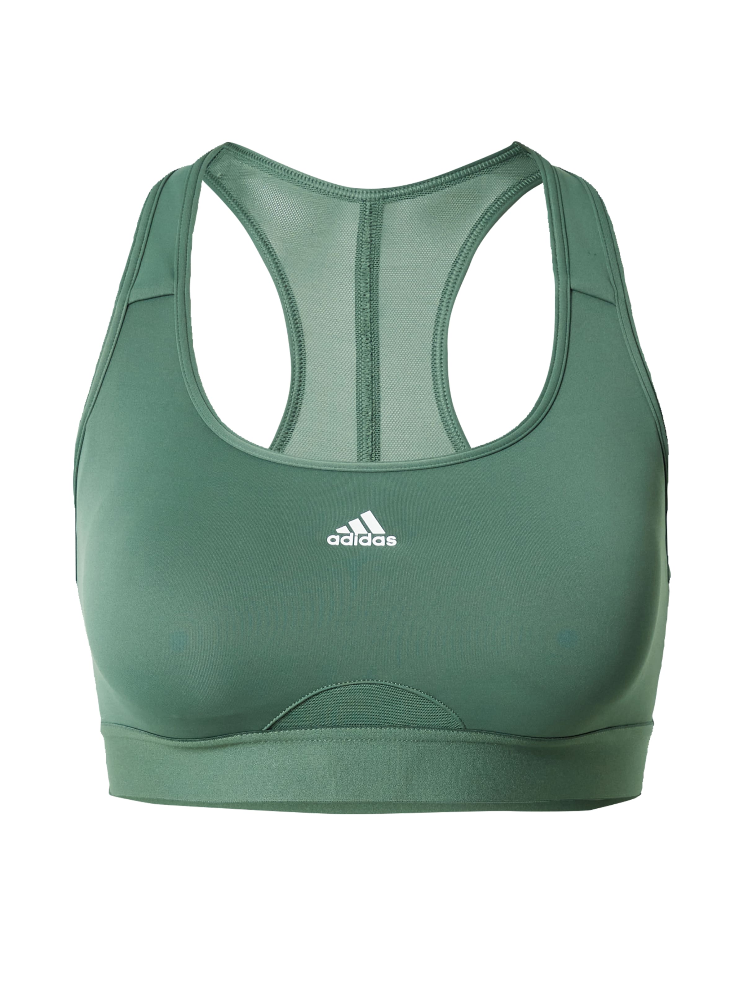 ADIDAS PERFORMANCE Bustier Športni nederček 'Powerreact Medium-Support' | zelena barva: sprednja stran