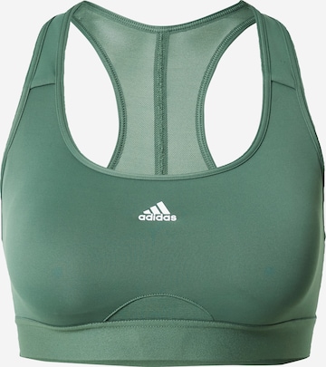 ADIDAS PERFORMANCE Sports Bra 'Powerreact Medium-Support' in Green: front