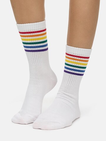 Chaussettes ' Good Vibes Motiv Statement Socken Tennissocken ' Nur Die en mélange de couleurs : devant