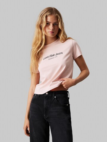 T-shirt Calvin Klein Jeans en orange : devant