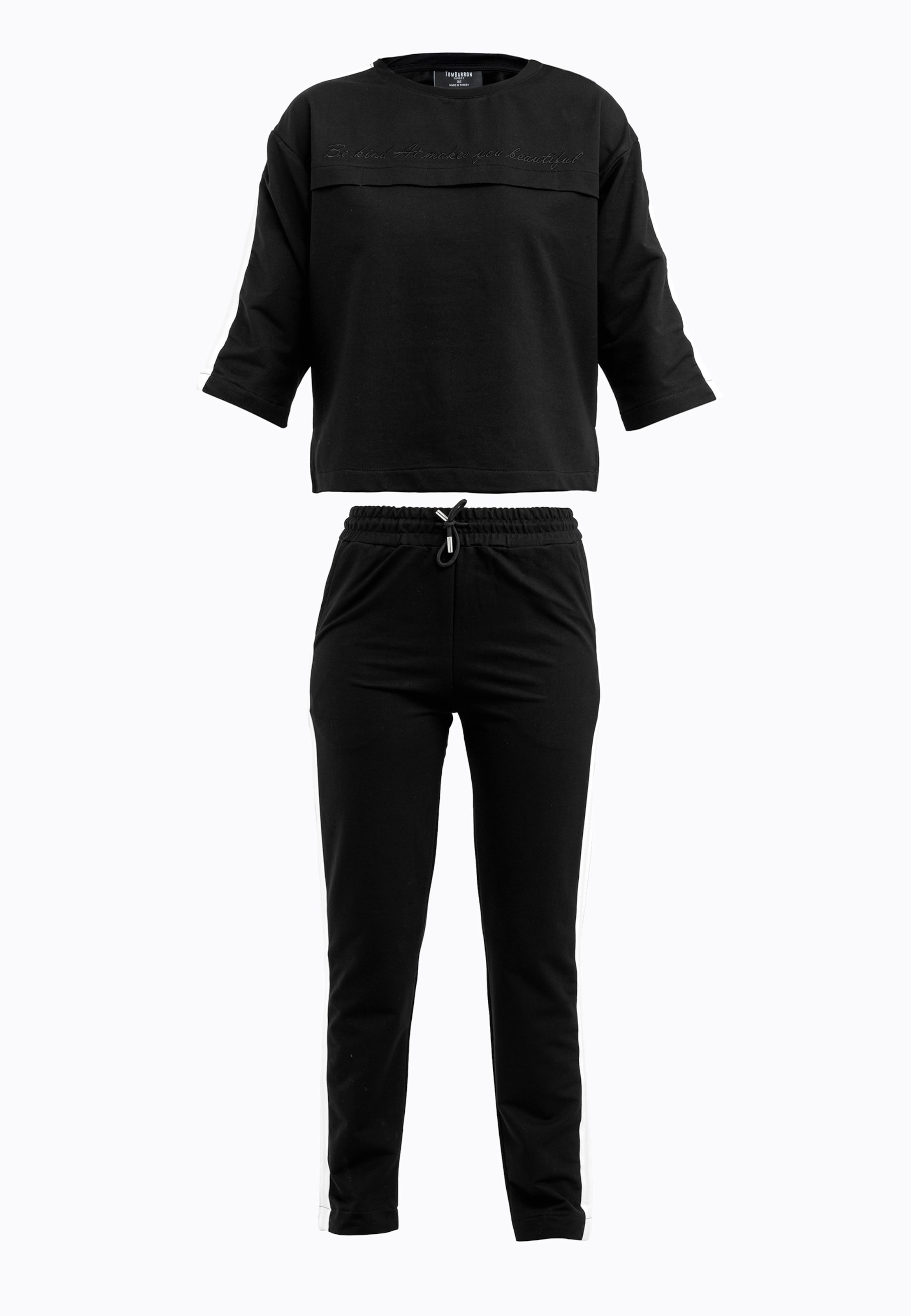 Tom Barron Trainingsanzug in Schwarz: Vorderseite