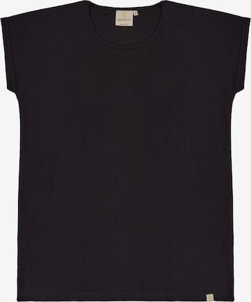 greenjama Pajama Shirt 'Lässiges T-Shirt aus Derby-Rib' in Black: front