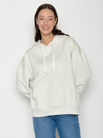 GREENBOMB Sweatshirt 'Panther Leaves' in White: front