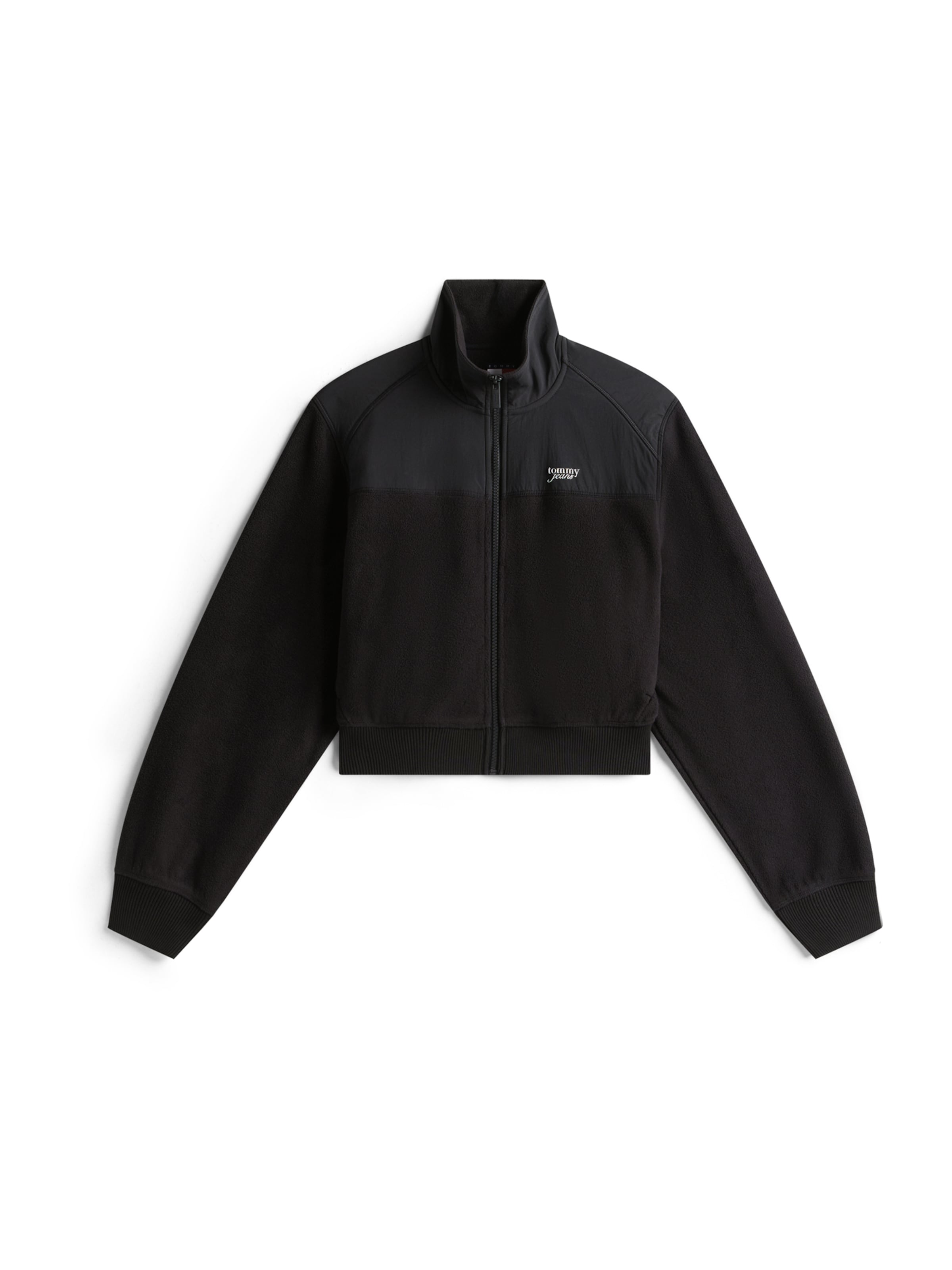 Tommy Jeans Ζακέτα φλις σε μαύρο: μπροστά