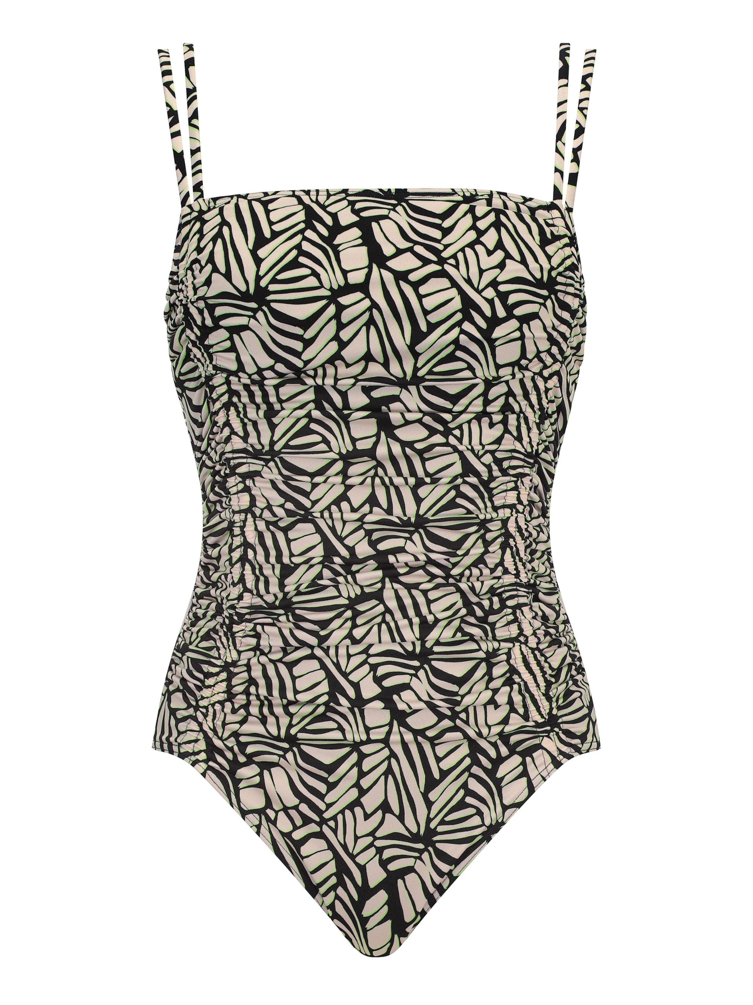 OLYMPIA Badeanzug in ecru / hellgrün / schwarz, Produktansicht