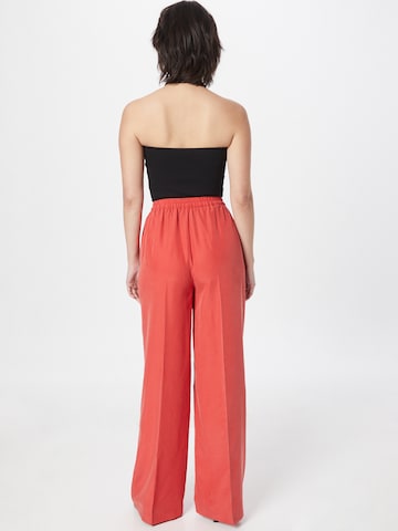 Wide Leg Pantalon à plis Sisley en rouge
