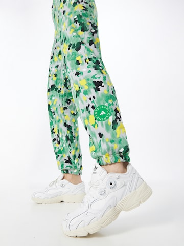 ADIDAS BY STELLA MCCARTNEY - Tapered Calças de desporto 'Floral Printed ' em branco