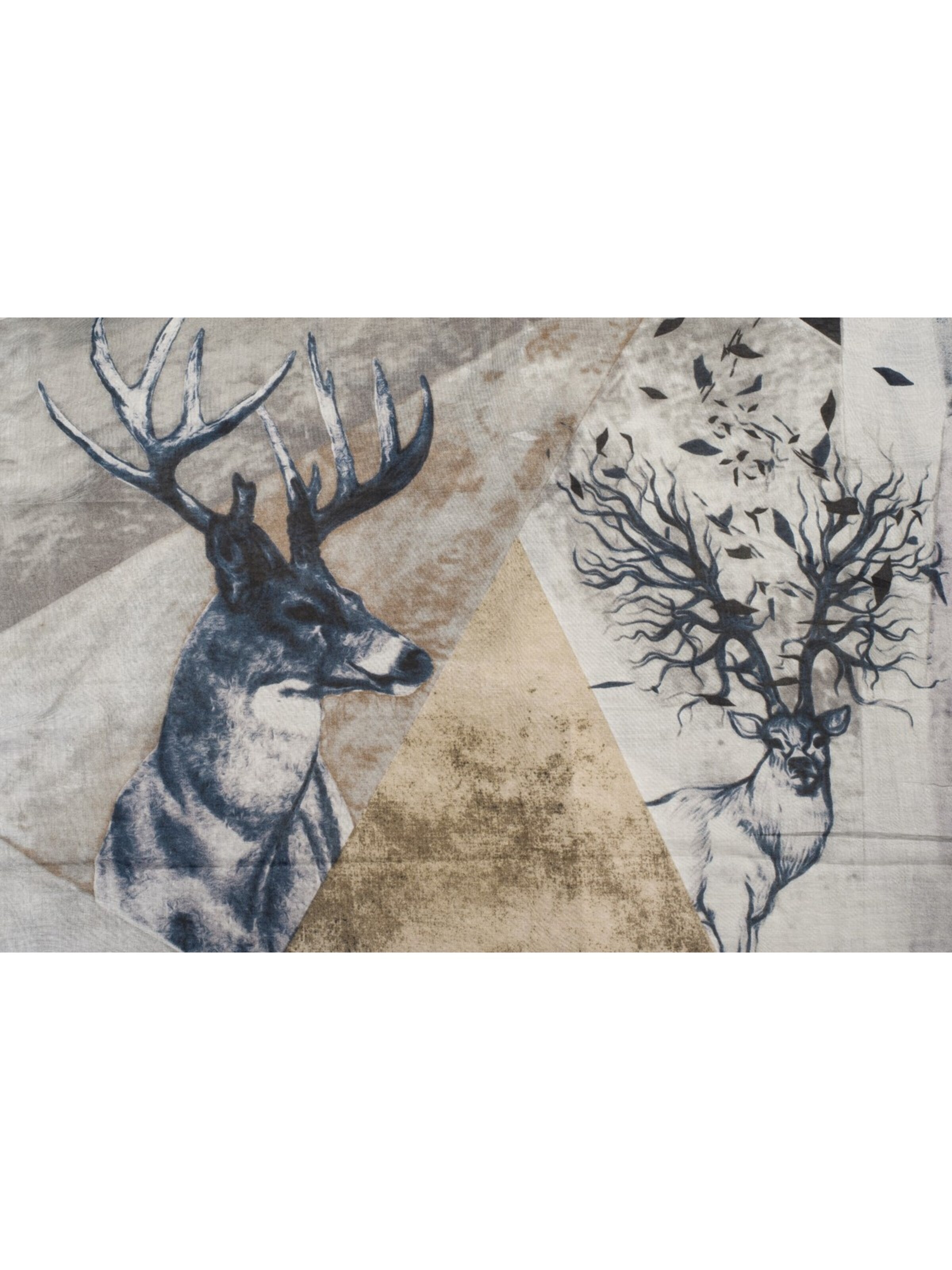 styleBREAKER Schlauchschal 'Loop Schal mit Hirsch Print'‌‌‌‌‌‌‌‌ in Blau