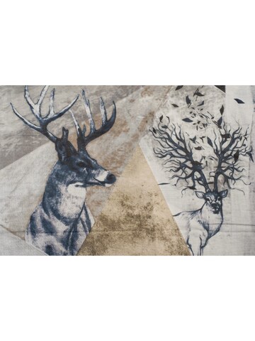 styleBREAKER Schlauchschal 'Loop Schal mit Hirsch Print'‌‌‌‌‌ in Blau
