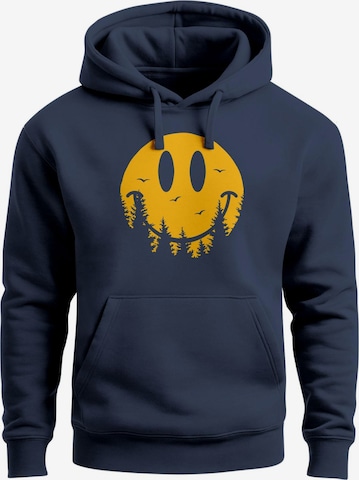 Neverless Sweatshirt 'Smile Forest' in Blau: Vorderseite