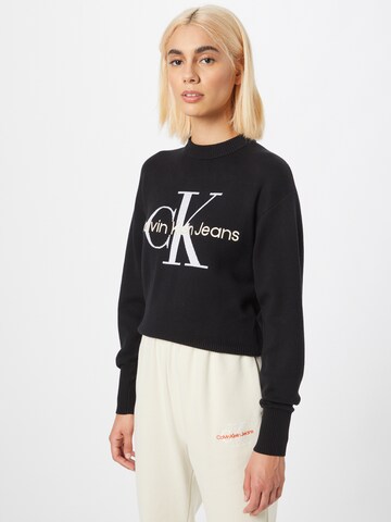 Calvin Klein Jeans Sweater in Black: front