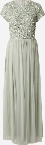 LACE & BEADS Evening Dress 'Picasso' in Green: front