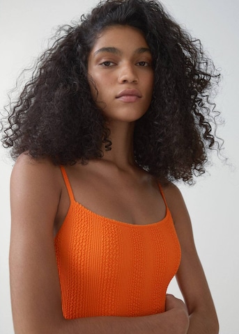 MANGO Bralette Swimsuit 'Ocean' in Orange