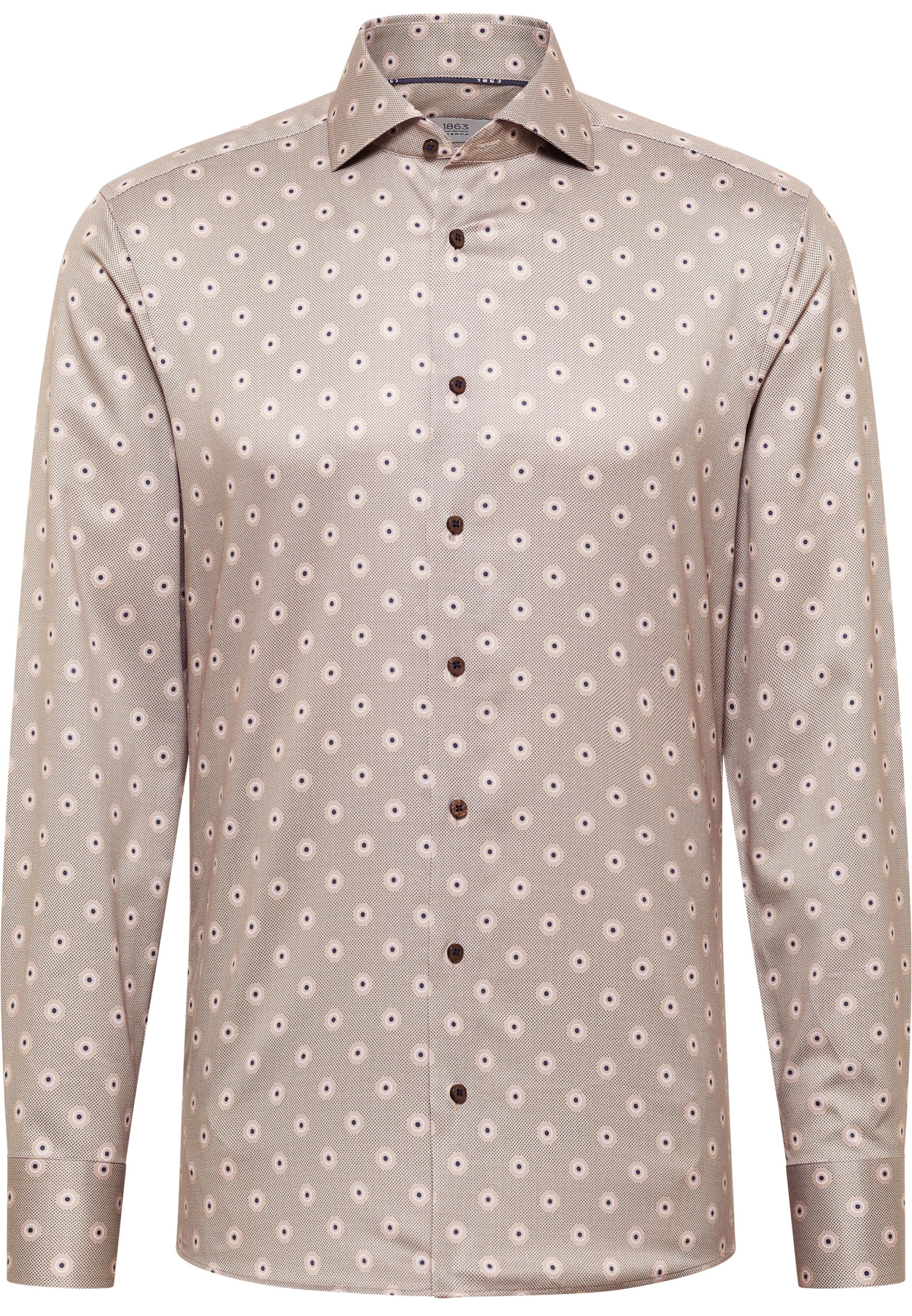 ETERNA Slim fit Business shirt in Brown: front