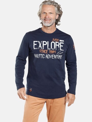 Jan Vanderstorm Langarmshirt ' Elion ' in Blau: Vorderseite