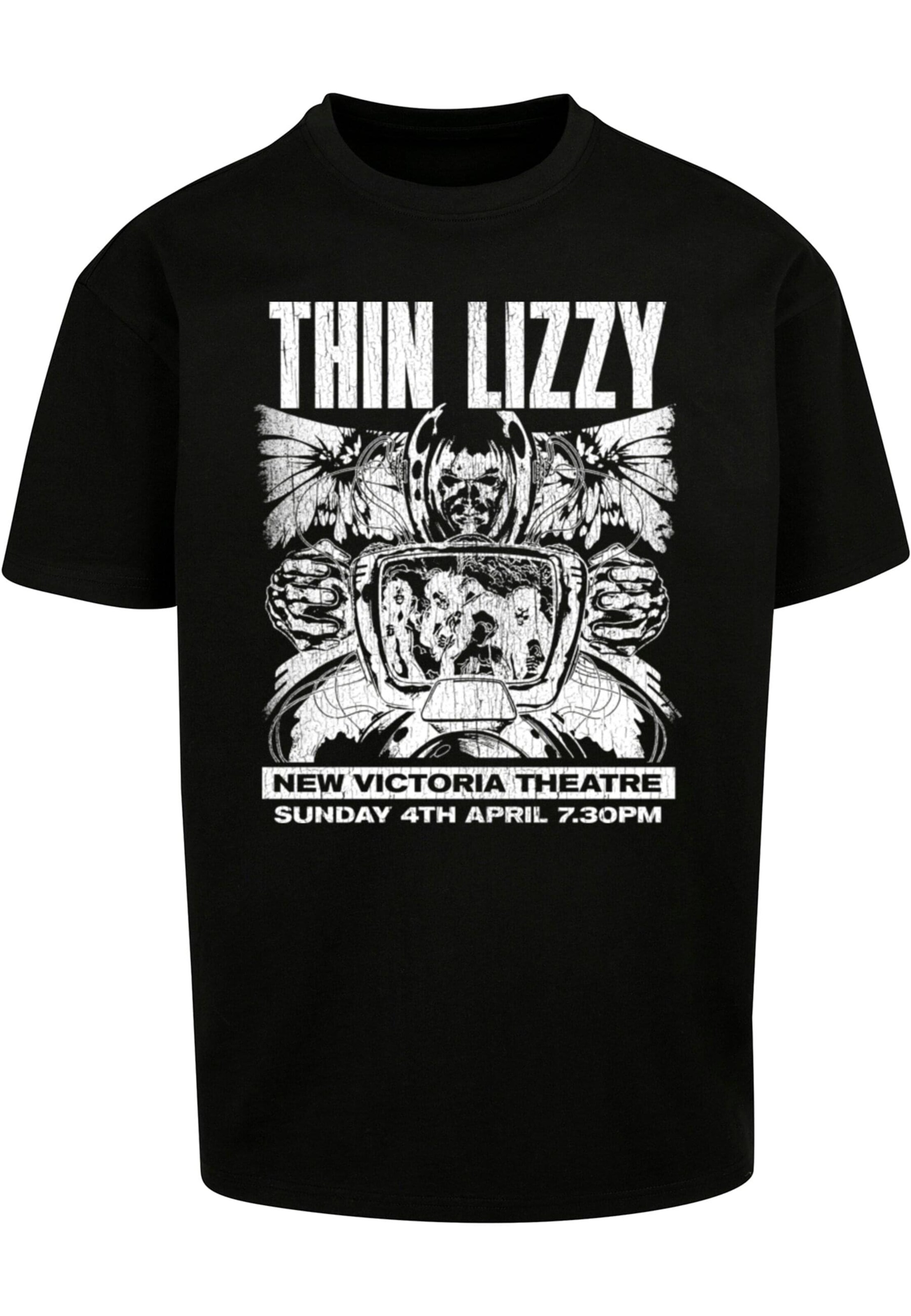 Merchcode Shirt 'Thin Lizzy - New Victoria Theatre' in Black: front