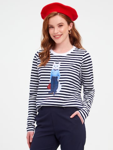 T-shirt CAT by Maniita Lacitta en bleu
