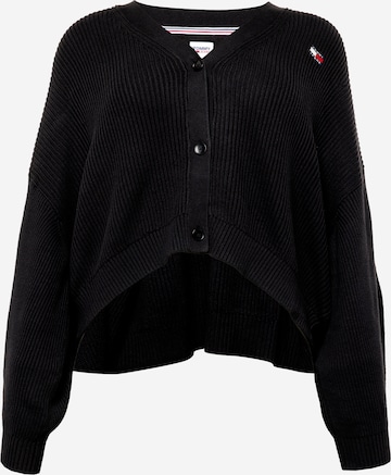 Tommy Jeans Curve Knit Cardigan in Black: front