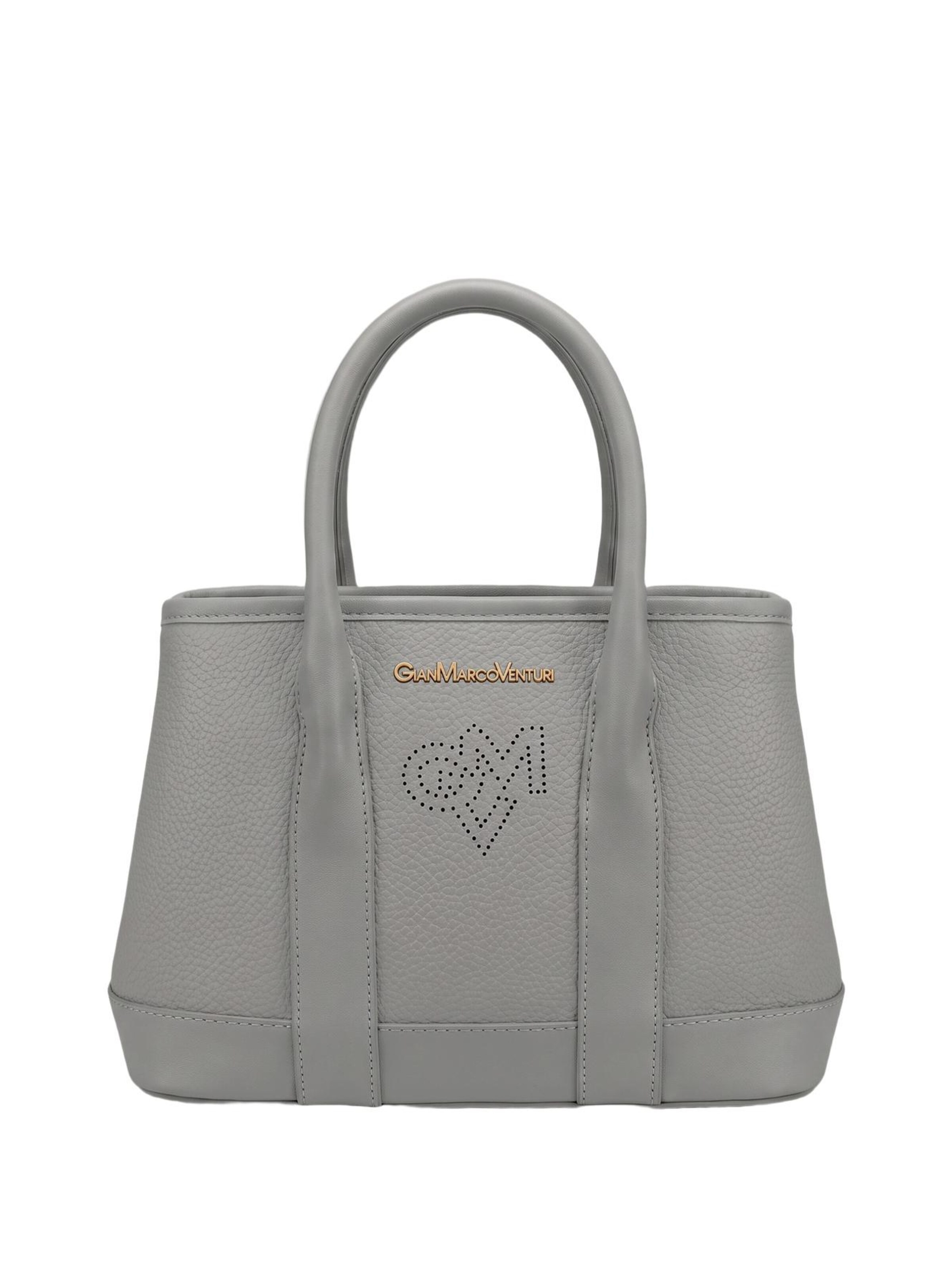 Borsa a spalla 'Borsa a Spalla Donna PVC Gianmarco Venturi con Zip e Cuore' di GianMarco Venturi in grigio: frontale