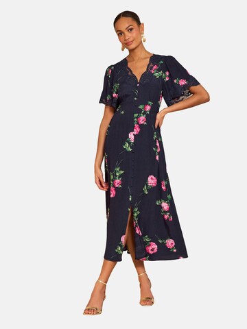 Abito camicia di love & roses in blu: frontale