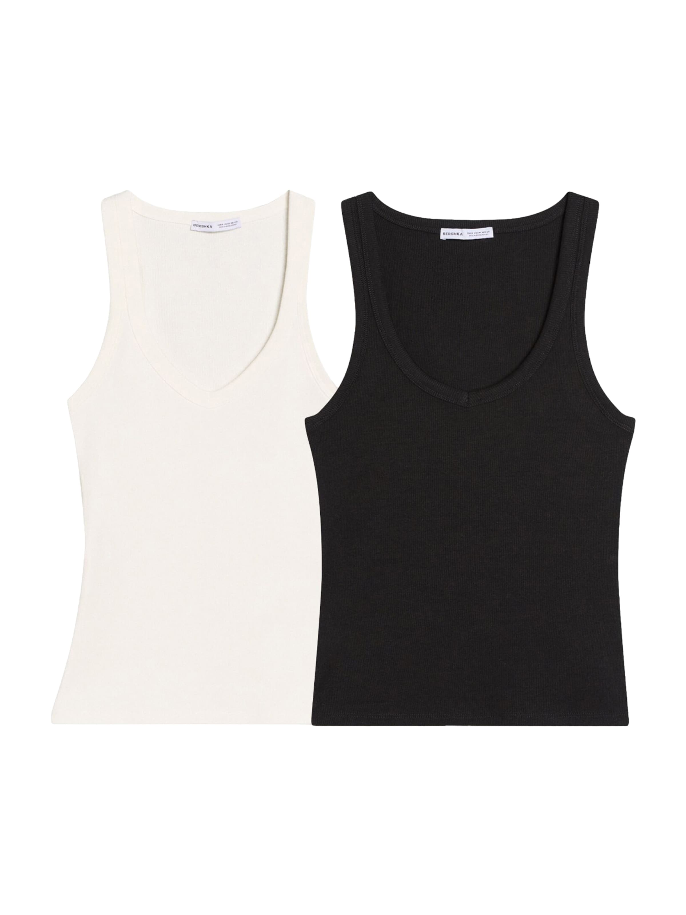 Bershka Top in de kleur Zwart / Wit, Productweergave